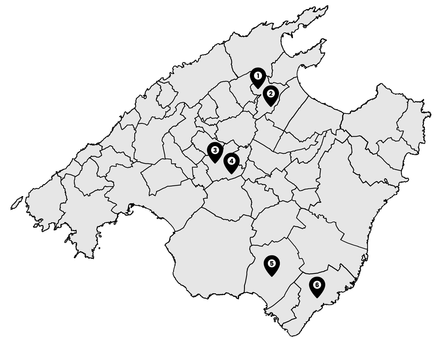 Mapa de municipios de Mallorca